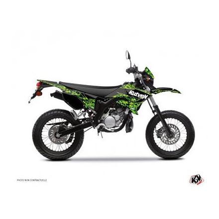 158862 KIT DECO AUTOCOLLANT-STICKER 50 A BOITE PREDATOR NOIR-VERT POUR MBK 50 XLIMIT 2007>2011-YAMAHA 50 DT 2007>2011 -KUTVEK- 