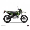 KIT DECO AUTOCOLLANT-STICKER 50 A BOITE PREDATOR NOIR-VERT POUR MBK 50 XLIMIT 2007-2011-YAMAHA 50 DT 2007-2011 -KUTVEK-