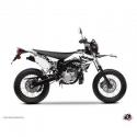 KIT DECO AUTOCOLLANT-STICKER 50 A BOITE PREDATOR BLANC POUR MBK 50 XLIMIT 2007-2011-YAMAHA 50 DT 2007-2011 -KUTVEK-