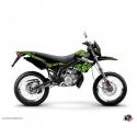 KIT DECO AUTOCOLLANT-STICKER 50 A BOITE PREDATOR NOIR-VERT POUR DERBI 50 XTREME, XRACE 2005-2009 -KUTVEK-