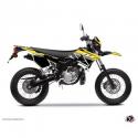 KIT DECO AUTOCOLLANT-STICKER 50 A BOITE REPLICA JAUNE POUR YAMAHA 50 DT 2007-2011 -KUTVEK-