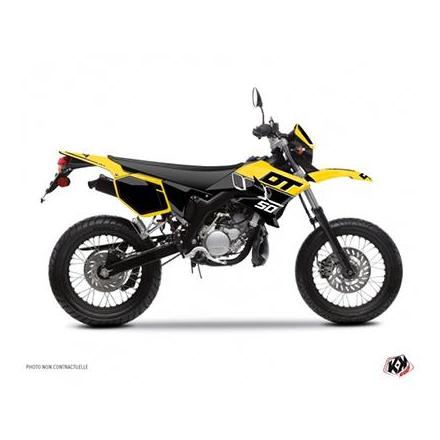 158877 KIT DECO AUTOCOLLANT-STICKER 50 A BOITE VINTAGE JAUNE POUR YAMAHA 50 DT 2007>2011 -KUTVEK- xxx Info TUCANO URBANO 