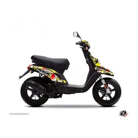 158882 KIT DECO AUTOCOLLANT-STICKER SCOOT FREEGUM FREEGUNMAN JAUNE-ROUGE POUR MBK 50 BOOSTER 2004> -KUTVEK- xxx Info TUCANO URB