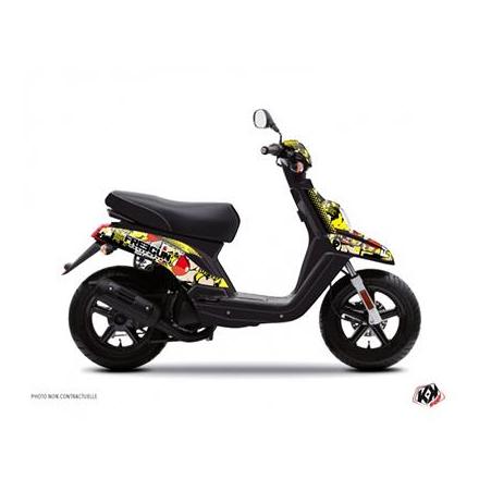 158883 KIT DECO AUTOCOLLANT-STICKER SCOOT FREEGUM FREEGUNMAN JAUNE-ROUGE POUR YAMAHA 50 BWS 2004> -KUTVEK- xxx Info TUCANO URBA