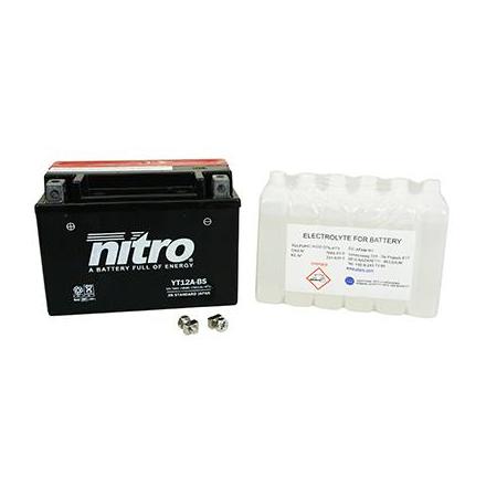 160035 BATTERIE 12V 10Ah YT12A-BS NITRO SANS ENTRETIEN LIVREE AVEC PACK ACIDE (Lg150xL69xH130) NITRO BATTERIES