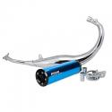 POT 50 A BOITE VOCA CHROMED POUR DERBI 50 SENDA, GPR-APRILIA 50 RS4-GILERA 50 SMT, RCR (PASSAGE BAS - SILENCIEUX ALU BLEU)