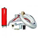 POT 50 A BOITE VOCA CROSS CHROMED POUR DERBI 50 SENDA, SENDA DRD-APRILIA 50 RX, SX (PASSAGE HAUT - SILENCIEUX ALU ROUGE)