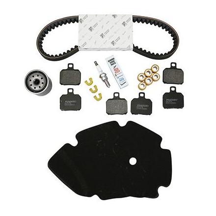 158258 KIT ENTRETIEN MAXISCOOTER ORIGINE PIAGGIO 125 X9 1998>2005 (AVEC GUIDES VARIATEUR) (AVEC 3 JEU DE PLAQUETTES BREMBO 64707