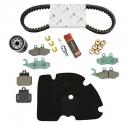 KIT ENTRETIEN MAXISCOOTER ORIGINE PIAGGIO 125 X-EVO 2007- (AVEC GUIDES VARIATEURS) (PLAQUETTE AR HENGTONG 647400) -1R000383-