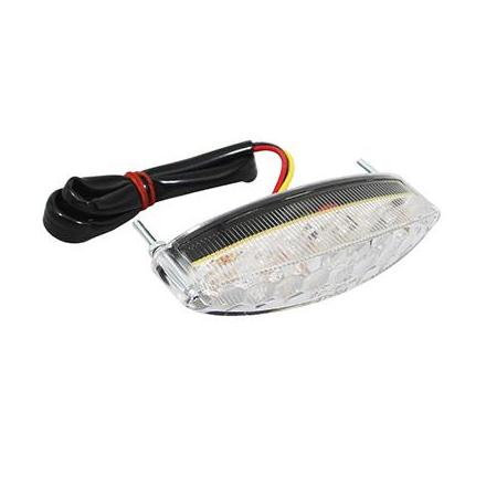 157863 FEU ARRIERE OVALE A LEDS MOTO ADAPTABLE AJP 50 PR2, 125 PR3-PR4, 250 PR5-DAELIM 125 BESBI BLANC -SELECTION P2R- xxx Inf