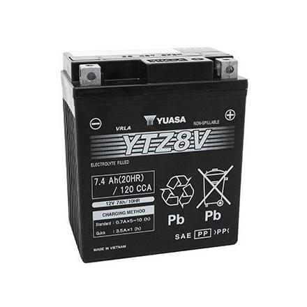 152234 BATTERIE 12V 7.4 Ah YTZ8V YUASA PRETE A L'EMPLOI GEL (Lg113xL70xH130) (POUR HONDA 125 FORZA, PCX, SH...) YUASA BATTERIES