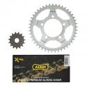 KIT CHAINE ADAPTABLE SUZUKI 650 SV N 1999-2010 525 15x45 (DIAM COURONNE 87-110-10.5) (DEMULTIPLICATION ORIGINE) -AFAM-