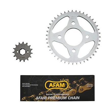 150803 KIT CHAINE ADAPTABLE HONDA CM 125-C 1983>1999 428 15x43 (DEMULTIPLICATION ORIGINE) -AFAM- xxx Info AFAM 