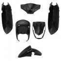 CARROSSERIE-CARENAGE SCOOT ADAPTABLE PEUGEOT 50 KISBEE NOIR BRILLANT (KIT 6 PIECES) -P2R-