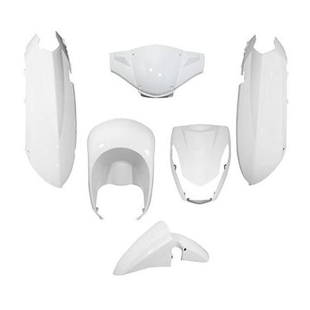 150497 CARROSSERIE-CARENAGE SCOOT ADAPTABLE PEUGEOT 50 KISBEE BLANC BRILLANT (KIT 6 PIECES) -P2R- xxx Info P2R (Motorisé) 