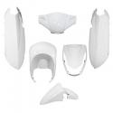 CARROSSERIE-CARENAGE SCOOT ADAPTABLE PEUGEOT 50 KISBEE BLANC BRILLANT (KIT 6 PIECES) -P2R-