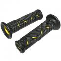 REVETEMENT POIGNEE PROGRIP ON ROAD 717 DOUBLE DENSITE OPEN END NOIR-JAUNE 122mm (PAIRE) (ROUTE)