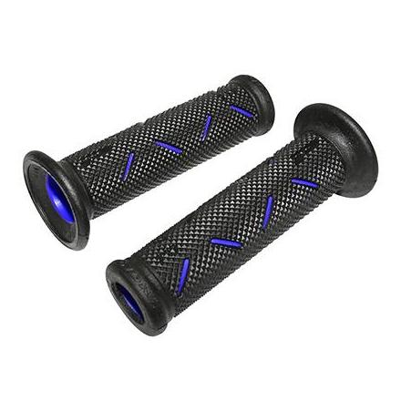 147776 REVETEMENT POIGNEE PROGRIP ON ROAD 717 DOUBLE DENSITE OPEN END NOIR-BLEU 122mm (PAIRE) (ROUTE) xxx Info PROGRIP 