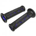 REVETEMENT POIGNEE PROGRIP ON ROAD 717 DOUBLE DENSITE OPEN END NOIR-BLEU 122mm (PAIRE) (ROUTE)