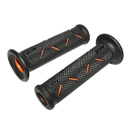 147778 REVETEMENT POIGNEE PROGRIP ON ROAD 717 DOUBLE DENSITE OPEN END NOIR-ORANGE 122mm (PAIRE) (ROUTE) xxx Info PROGRIP 