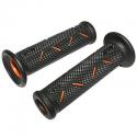 REVETEMENT POIGNEE PROGRIP ON ROAD 717 DOUBLE DENSITE OPEN END NOIR-ORANGE 122mm (PAIRE) (ROUTE)