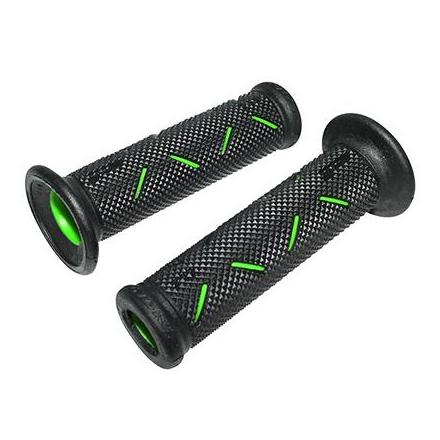 147779 REVETEMENT POIGNEE PROGRIP ON ROAD 717 DOUBLE DENSITE OPEN END NOIR-VERT 122mm (PAIRE) (ROUTE) xxx Info PROGRIP 