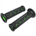 REVETEMENT POIGNEE PROGRIP ON ROAD 717 DOUBLE DENSITE OPEN END NOIR-VERT 122mm (PAIRE) (ROUTE)