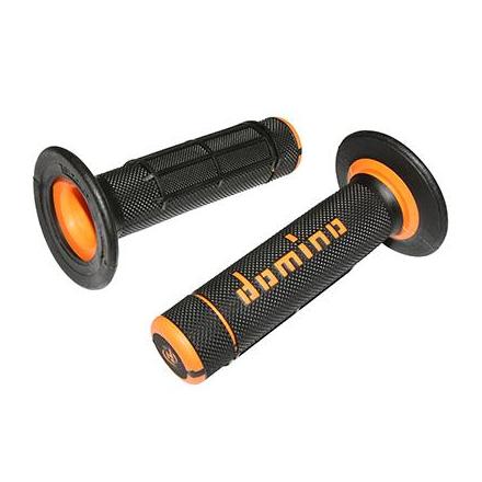 148116 REVETEMENT POIGNEE DOMINO OFF ROAD A020 NOIR-ORANGE (118mm) (PAIRE) -DOMINO ORIGINE- xxx Info DOMINO 