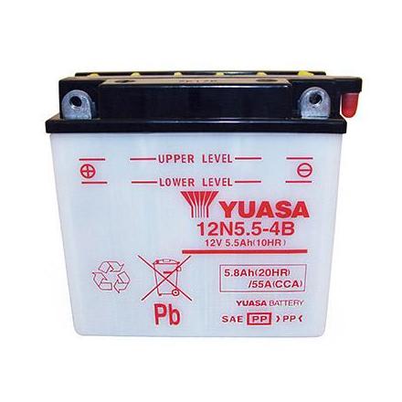 150079 BATTERIE 12V 5,5 Ah 12N5.5-4B YUASA CONVENTIONNELLE AVEC ENTRETIEN (Lg138xL61xH131) YUASA BATTERIES