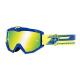 149863 LUNETTES-MASQUE CROSS PROGRIP 3201 FL ATZAKI BLEU-JAUNE ECRAN MIROIR ANTI-RAYURES-ANTI U.V. COMPATIBLE AVEC PORT LUNETTES