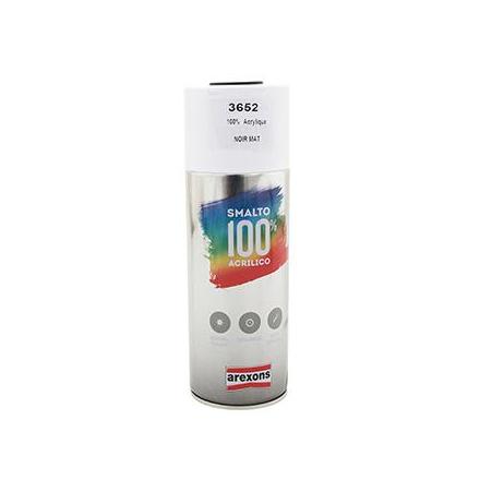 149895 BOMBE DE PEINTURE AREXONS ACRYLIQUE 100 NOIR MAT spray 400 ml (3652) xxx Info 