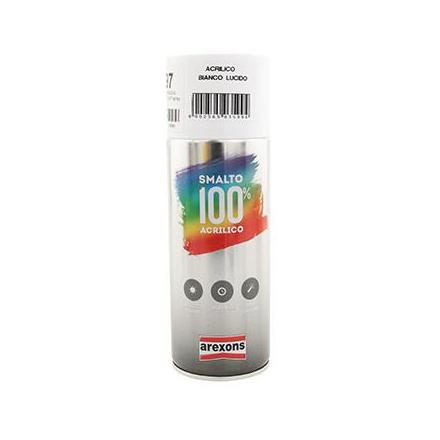 149897 BOMBE DE PEINTURE AREXONS ACRYLIQUE 100 BLANC BRILLANT spray 400 ml (3599) xxx Info 