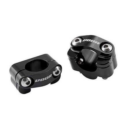 148907 PONTET DE GUIDON VOCA HB28 CNC ADAPTATEUR DIAM 28,6 mm NOIR (ENTRAXE FIXATION 34,8mm) (PAIRE) xxx Info LEOVINCE 