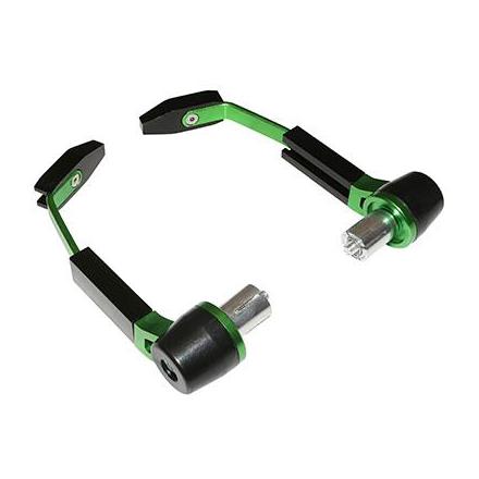 143908 PROTECTION DE LEVIER REPLAY RR ALU AVEC EMBOUTS NOIR-VERT (POUR TOUS TYPES DE GUIDON 13 ET 17MM) (PAIRE) xxx Info REPLAY 