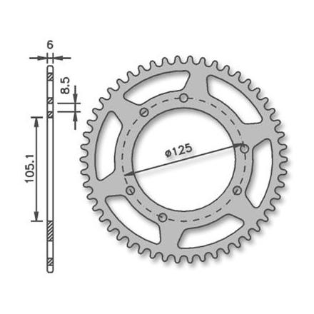 17497 COURONNE 50 A BOITE ADAPTABLE DERBI 50 SENDA R, SM, X-TREME, X-RACE 2000>2005-PEUGEOT 50 XP6 2002>, XPS-MBK 50 X-LIMIT 200