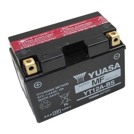 12531 BATTERIE 12V 10Ah YT12A-BS YUASA MF SANS ENTRETIEN LIVREE AVEC PACK ACIDE (Lg150xL87xH105) YUASA BATTERIES