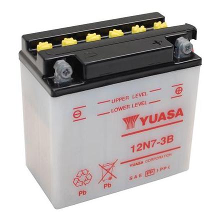 12530 BATTERIE 12V 7 Ah 12N7-3B YUASA CONVENTIONNELLE AVEC ENTRETIEN (Lg135xL75xH133) YUASA BATTERIES