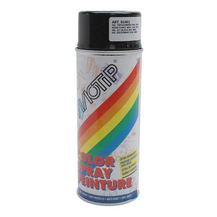 12718 BOMBE DE PEINTURE MOTIP GLYCERO BRILLANT NOIR BRILLANT spray 400ml (01602) xxx Info MOTIP 