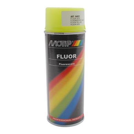 12725 BOMBE DE PEINTURE MOTIP PRO FLUO JAUNE spray 400ml (04022) xxx Info MOTIP 