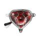 148449 FEU ARRIERE SCOOT ADAPTABLE MBK 50 NITRO 2013>-YAMAHA 50 AEROX 2013> TRANSPARENT AVEC CLIGNOTANTS 12V 21-5W S25 BAY15d RO