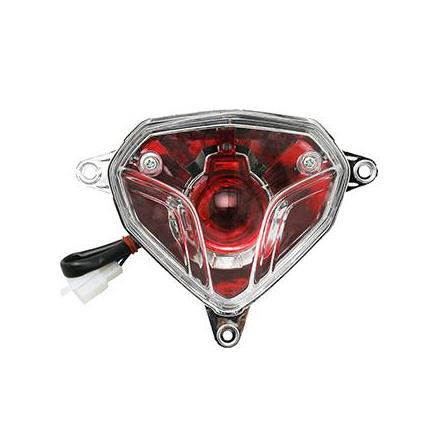 148449 FEU ARRIERE SCOOT ADAPTABLE MBK 50 NITRO 2013>-YAMAHA 50 AEROX 2013> TRANSPARENT AVEC CLIGNOTANTS 12V 21-5W S25 BAY15d RO