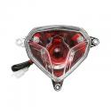 FEU ARRIERE SCOOT ADAPTABLE MBK 50 NITRO 2013--YAMAHA 50 AEROX 2013- TRANSPARENT AVEC CLIGNOTANTS 12V 21-5W S25 BAY15d ROUGE (HO