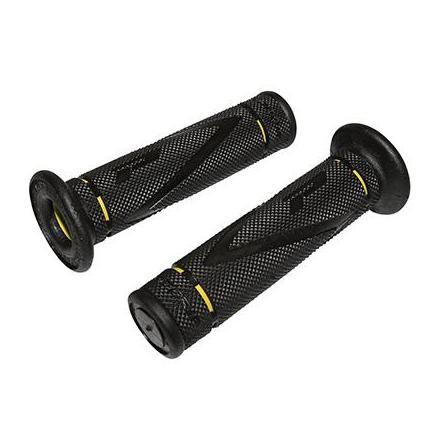 148515 REVETEMENT POIGNEE PROGRIP ON ROAD 838 DOUBLE DENSITE CLOSED END NOIR-JAUNE 122mm (PAIRE) (ROUTE) xxx Info PROGRIP 