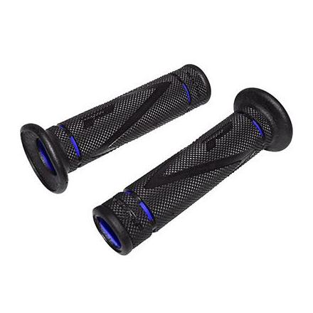 148513 REVETEMENT POIGNEE PROGRIP ON ROAD 838 DOUBLE DENSITE OPEN END NOIR-BLEU 122mm (PAIRE) (ROUTE) xxx Info PROGRIP 