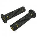 REVETEMENT POIGNEE PROGRIP ON ROAD 838 DOUBLE DENSITE OPEN END NOIR-JAUNE 122mm (PAIRE) (ROUTE)