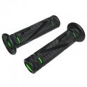 REVETEMENT POIGNEE PROGRIP ON ROAD 838 DOUBLE DENSITE OPEN END NOIR-VERT 122mm (PAIRE) (ROUTE)