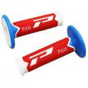 REVETEMENT POIGNEE PROGRIP OFF ROAD 788 TRIPLE DENSITE SPECIAL EDITION BLANC-ROUGE-BLEU LIGHT 115mm (PAIRE) (CROSS-MX)