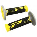 REVETEMENT POIGNEE PROGRIP OFF ROAD 788 TRIPLE DENSITE BASE COLOR JAUNE-NOIR-GRIS 115mm (PAIRE) (CROSS-MX)