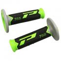 REVETEMENT POIGNEE PROGRIP OFF ROAD 788 TRIPLE DENSITE BASE COLOR VERT-NOIR-GRIS 115mm (PAIRE) (CROSS-MX)