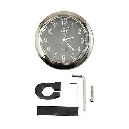 148399 MONTRE QUARTZ AVOC CHROME NOIR CHIFFRE PHOSPHORESCENTS 45mm ETANCHE AVEC FIXATION SUR GUIDON (LIVRE AVEC PILES) xxx Info 